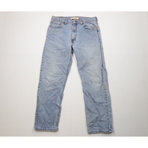 Vintage Y2K Levis 505 Mens 35x32 Faded Regular Straight Leg Denim Jeans Blue